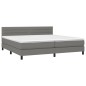 vidaXL Boxspringbett mit Matratze & LED Dunkelgrau 200x200 cm Stoff vidaXL Boxspringbett mit Matratze & LED Dunkelgrau 200x200 cm Stoff