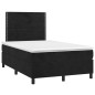 vidaXL Boxspringbett mit Matratze & LED Schwarz 120x200 cm Samt vidaXL Boxspringbett mit Matratze & LED Schwarz 120x200 cm Samt