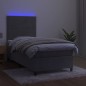 vidaXL Boxspringbett mit Matratze & LED Hellgrau 90x200 cm Samt vidaXL Boxspringbett mit Matratze & LED Hellgrau 90x200 cm Samt