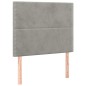 vidaXL Boxspringbett mit Matratze & LED Hellgrau 90x200 cm Samt vidaXL Boxspringbett mit Matratze & LED Hellgrau 90x200 cm Samt