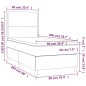 vidaXL Boxspringbett mit Matratze & LED Hellgrau 90x200 cm Samt vidaXL Boxspringbett mit Matratze & LED Hellgrau 90x200 cm Samt