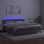 vidaXL Boxspringbett mit Matratze & LED Hellgrau 160x200 cm Samt vidaXL Boxspringbett mit Matratze & LED Hellgrau 160x200 cm Samt