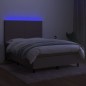 vidaXL Boxspringbett mit Matratze & LED Taupe 140x200 cm Stoff vidaXL Boxspringbett mit Matratze & LED Taupe 140x200 cm Stoff