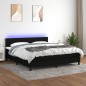 vidaXL Boxspringbett mit Matratze & LED Schwarz 180x200 cm Stoff vidaXL Boxspringbett mit Matratze & LED Schwarz 180x200 cm Stoff