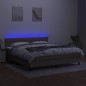 vidaXL Boxspringbett mit Matratze & LED Taupe 180x200 cm Stoff vidaXL Boxspringbett mit Matratze & LED Taupe 180x200 cm Stoff