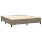vidaXL Boxspringbett mit Matratze & LED Taupe 160x200 cm Stoff vidaXL Boxspringbett mit Matratze & LED Taupe 160x200 cm Stoff