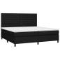 vidaXL Boxspringbett mit Matratze & LED Schwarz 200x200 cm Stoff vidaXL Boxspringbett mit Matratze & LED Schwarz 200x200 cm Stoff