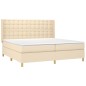 vidaXL Boxspringbett mit Matratze Creme 200x200 cm Stoff vidaXL Boxspringbett mit Matratze Creme 200x200 cm Stoff