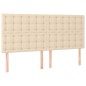 vidaXL Boxspringbett mit Matratze Creme 200x200 cm Stoff vidaXL Boxspringbett mit Matratze Creme 200x200 cm Stoff