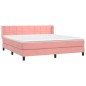 vidaXL Boxspringbett mit Matratze Rosa 180x200 cm Samt vidaXL Boxspringbett mit Matratze Rosa 180x200 cm Samt