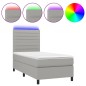 vidaXL Boxspringbett mit Matratze & LED Hellgrau 90x190 cm Stoff vidaXL Boxspringbett mit Matratze & LED Hellgrau 90x190 cm Stoff