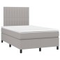 vidaXL Boxspringbett mit Matratze & LED Hellgrau 120x200 cm Stoff vidaXL Boxspringbett mit Matratze & LED Hellgrau 120x200 cm Stoff