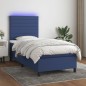 vidaXL Boxspringbett mit Matratze & LED Blau 80x200 cm Stoff vidaXL Boxspringbett mit Matratze & LED Blau 80x200 cm Stoff