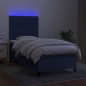 vidaXL Boxspringbett mit Matratze & LED Blau 80x200 cm Stoff vidaXL Boxspringbett mit Matratze & LED Blau 80x200 cm Stoff