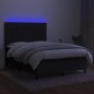 vidaXL Boxspringbett mit Matratze & LED Schwarz 140x190 cm Stoff vidaXL Boxspringbett mit Matratze & LED Schwarz 140x190 cm Stoff