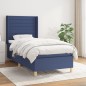 vidaXL Boxspringbett mit Matratze Blau 80x200 cm Stoff vidaXL Boxspringbett mit Matratze Blau 80x200 cm Stoff