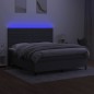 vidaXL Boxspringbett mit Matratze & LED Dunkelgrau 180x200 cm Stoff vidaXL Boxspringbett mit Matratze & LED Dunkelgrau 180x200 cm Stoff