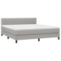vidaXL Boxspringbett mit Matratze & LED Hellgrau 160x200 cm Stoff vidaXL Boxspringbett mit Matratze & LED Hellgrau 160x200 cm Stoff