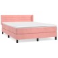 vidaXL Boxspringbett mit Matratze Rosa 140x200 cm Samt vidaXL Boxspringbett mit Matratze Rosa 140x200 cm Samt