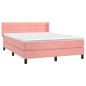 vidaXL Boxspringbett mit Matratze Rosa 140x200 cm Samt vidaXL Boxspringbett mit Matratze Rosa 140x200 cm Samt