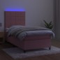 vidaXL Boxspringbett mit Matratze & LED Rosa 100x200 cm Samt vidaXL Boxspringbett mit Matratze & LED Rosa 100x200 cm Samt