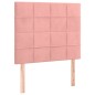 vidaXL Boxspringbett mit Matratze & LED Rosa 100x200 cm Samt vidaXL Boxspringbett mit Matratze & LED Rosa 100x200 cm Samt