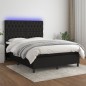 vidaXL Boxspringbett mit Matratze & LED Schwarz 140x190 cm Stoff vidaXL Boxspringbett mit Matratze & LED Schwarz 140x190 cm Stoff