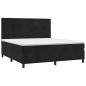 vidaXL Boxspringbett mit Matratze & LED Schwarz 160x200 cm Samt vidaXL Boxspringbett mit Matratze & LED Schwarz 160x200 cm Samt