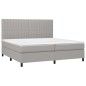 vidaXL Boxspringbett mit Matratze & LED Hellgrau 200x200 cm Stoff vidaXL Boxspringbett mit Matratze & LED Hellgrau 200x200 cm Stoff