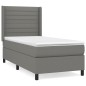 vidaXL Boxspringbett mit Matratze Dunkelgrau 80x200 cm Stoff vidaXL Boxspringbett mit Matratze Dunkelgrau 80x200 cm Stoff