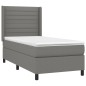 vidaXL Boxspringbett mit Matratze Dunkelgrau 80x200 cm Stoff vidaXL Boxspringbett mit Matratze Dunkelgrau 80x200 cm Stoff