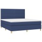vidaXL Boxspringbett mit Matratze & LED Blau 180x200 cm Stoff vidaXL Boxspringbett mit Matratze & LED Blau 180x200 cm Stoff