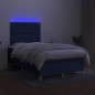 vidaXL Boxspringbett mit Matratze & LED Blau 120x200 cm Stoff vidaXL Boxspringbett mit Matratze & LED Blau 120x200 cm Stoff