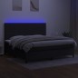 vidaXL Boxspringbett mit Matratze & LED Schwarz 200x200 cm Stoff vidaXL Boxspringbett mit Matratze & LED Schwarz 200x200 cm Stoff