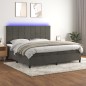 vidaXL Boxspringbett mit Matratze & LED Dunkelgrau 200x200 cm Samt vidaXL Boxspringbett mit Matratze & LED Dunkelgrau 200x200 cm Samt