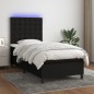 vidaXL Boxspringbett mit Matratze & LED Schwarz 80x200 cm Stoff vidaXL Boxspringbett mit Matratze & LED Schwarz 80x200 cm Stoff
