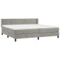 vidaXL Boxspringbett mit Matratze Hellgrau 200x200 cm Samt vidaXL Boxspringbett mit Matratze Hellgrau 200x200 cm Samt