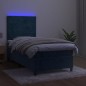 vidaXL Boxspringbett mit Matratze & LED Dunkelblau 90x190 cm Samt vidaXL Boxspringbett mit Matratze & LED Dunkelblau 90x190 cm Samt