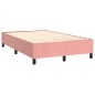 vidaXL Boxspringbett mit Matratze & LED Rosa 120x200 cm Samt vidaXL Boxspringbett mit Matratze & LED Rosa 120x200 cm Samt