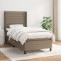 vidaXL Boxspringbett mit Matratze Taupe 90x200 cm Stoff vidaXL Boxspringbett mit Matratze Taupe 90x200 cm Stoff