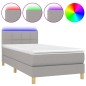 vidaXL Boxspringbett mit Matratze & LED Hellgrau 80x200 cm Stoff