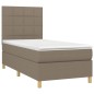 vidaXL Boxspringbett mit Matratze & LED Taupe 90x200 cm Stoff vidaXL Boxspringbett mit Matratze & LED Taupe 90x200 cm Stoff
