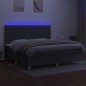 vidaXL Boxspringbett mit Matratze & LED Dunkelgrau 200x200 cm Stoff vidaXL Boxspringbett mit Matratze & LED Dunkelgrau 200x200 cm Stoff