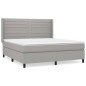 vidaXL Boxspringbett mit Matratze Hellgrau 160x200 cm Stoff vidaXL Boxspringbett mit Matratze Hellgrau 160x200 cm Stoff