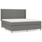 vidaXL Boxspringbett mit Matratze Dunkelgrau 180x200 cm Stoff vidaXL Boxspringbett mit Matratze Dunkelgrau 180x200 cm Stoff