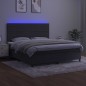 vidaXL Boxspringbett mit Matratze & LED Dunkelgrau 160x200 cm Samt vidaXL Boxspringbett mit Matratze & LED Dunkelgrau 160x200 cm Samt