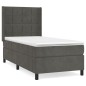 vidaXL Boxspringbett mit Matratze Dunkelgrau 100x200 cm Samt vidaXL Boxspringbett mit Matratze Dunkelgrau 100x200 cm Samt