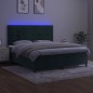 vidaXL Boxspringbett mit Matratze & LED Dunkelgrün 180x200 cm Samt vidaXL Boxspringbett mit Matratze & LED Dunkelgrün 180x200 cm Samt