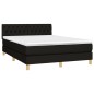 vidaXL Boxspringbett mit Matratze & LED Schwarz 140x190 cm Stoff vidaXL Boxspringbett mit Matratze & LED Schwarz 140x190 cm Stoff