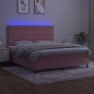 vidaXL Boxspringbett mit Matratze & LED Rosa 180x200 cm Samt vidaXL Boxspringbett mit Matratze & LED Rosa 180x200 cm Samt